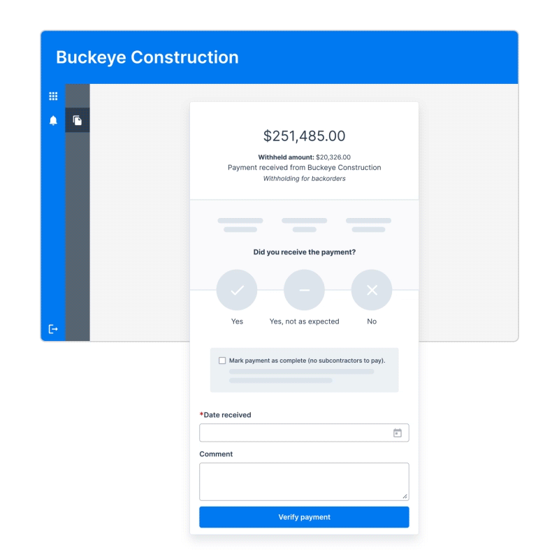 gif showing how to verify a payment as the payee in Signet