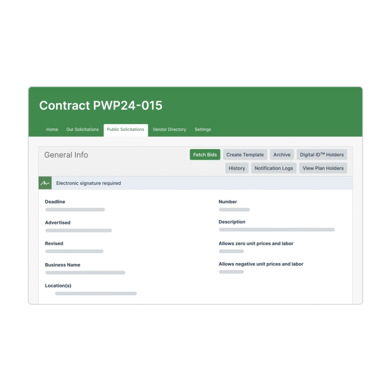 gif showing how to download instant bid tabs in Bid Express for Agencies